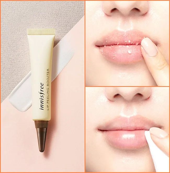 Hình ảnh minh họa hiệu quả Innisfree Lip Peeling Boost - Môi hồng hào sau sử dụng