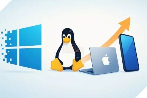 windows, linux, macbook