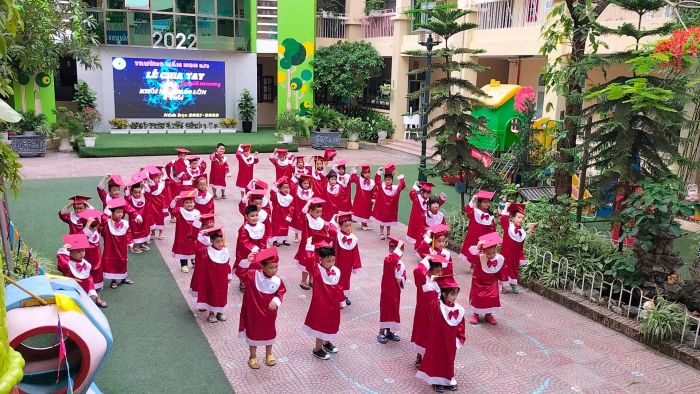 Không gian xanh mát tại Trường Mầm non 8/3
