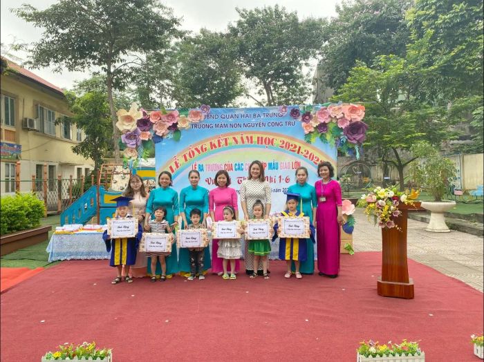 Không gian xanh mát tại Trường Mầm non Nguyễn Công Trứ