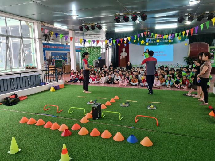 Hoạt động vui chơi bổ ích của các bé tại Trường Mẫu giáo Chim Non