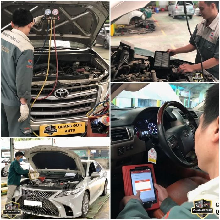Hình ảnh không gian làm việc chuyên nghiệp tại Gara Ô Tô Quang Đức