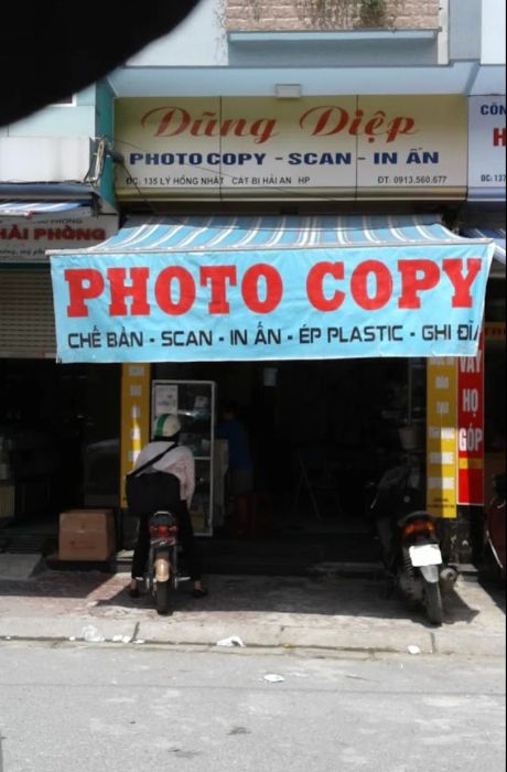 Hình ảnh thực tế tiệm Photocopy Dũng Diệp