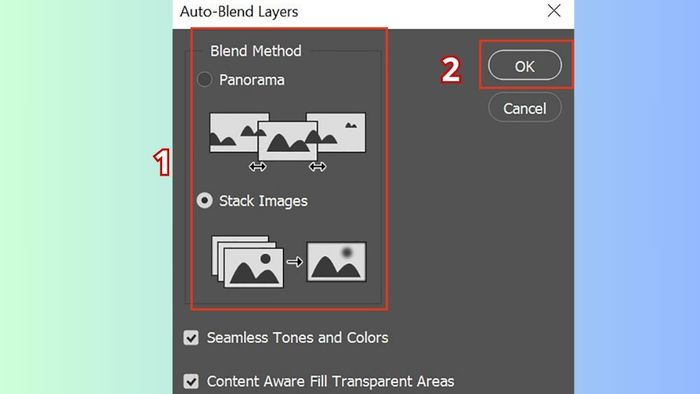 Hoàn thiện quá trình blend tự động với Auto-Blend Layers