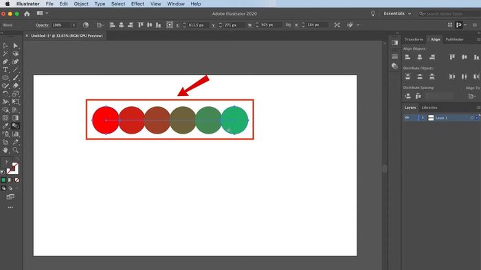 Cách dùng Blend Tool trong AI - Bước thực hiện thứ ba