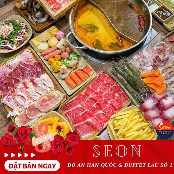 Không gian ấm cúng và bữa tiệc buffet lẩu thịnh soạn tại Seon - Ảnh 1