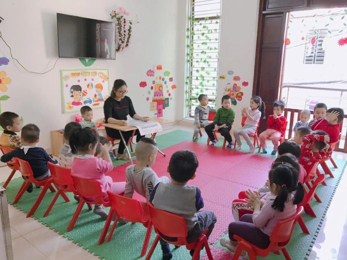 Hình ảnh khu vui chơi sáng tạo tại Mầm non Sao Vàng