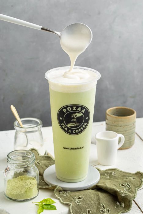 Không gian quán Pozaa Tea tiêu chuẩn: thiết kế trẻ trung với tông màu pastel chủ đạo