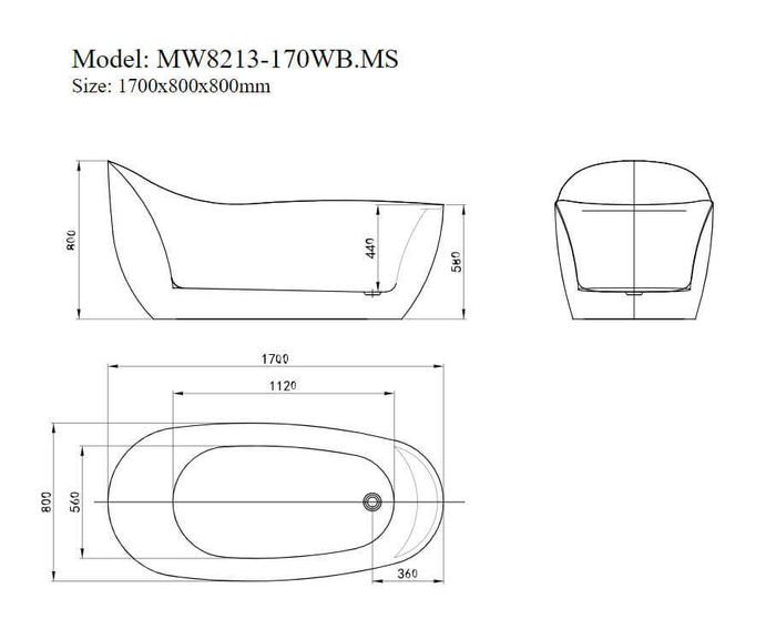 Bồn Tắm MOWOEN MW8213-170WB.MS