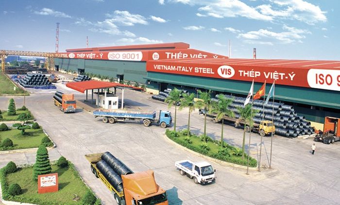 Hình ảnh nhà máy sản xuất hiện đại của Chi Nhánh Thép Việt Ý tại Hải Phòng