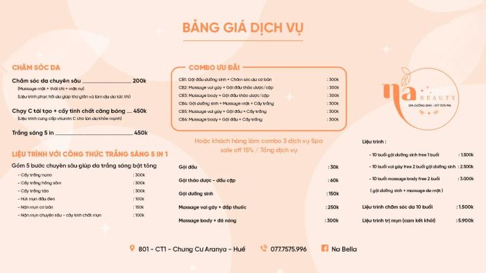 Không gian sang trọng tại Na Beauty
