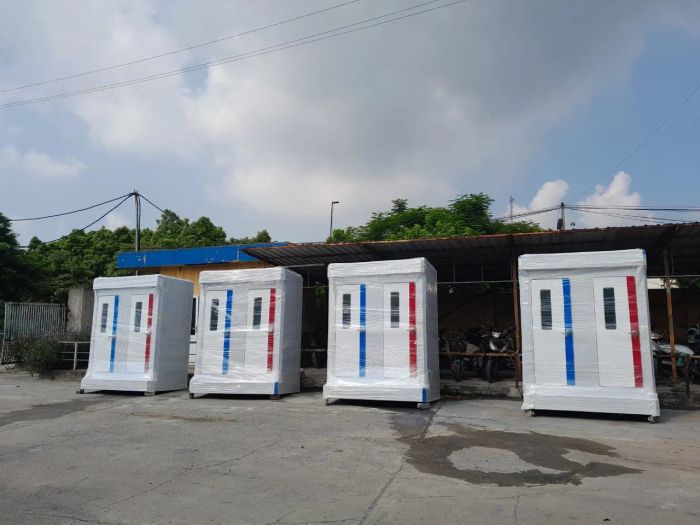 Hình ảnh nhà vệ sinh di động cao cấp của D&D tại công trình