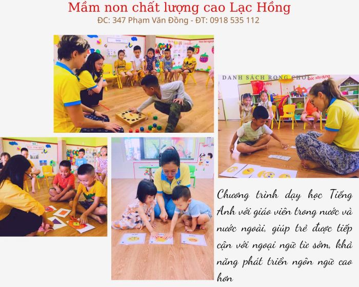 Khuôn viên xanh mát và khu vui chơi ngoài trời tại Lạc Hồng