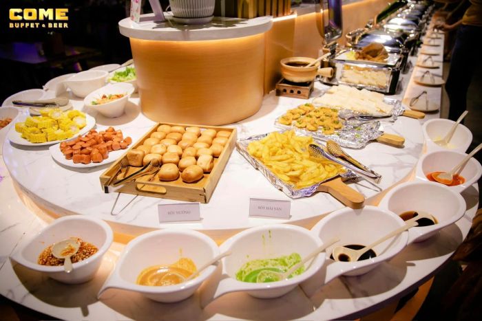 Khu vực hải sản tươi sống tại COME Buffet & Beer