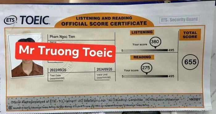 Hình ảnh lớp học tại Toeic thầy Trường