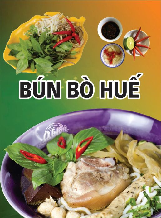 Hình ảnh tô bún bò Huế thơm ngon tại O Hiền Quán