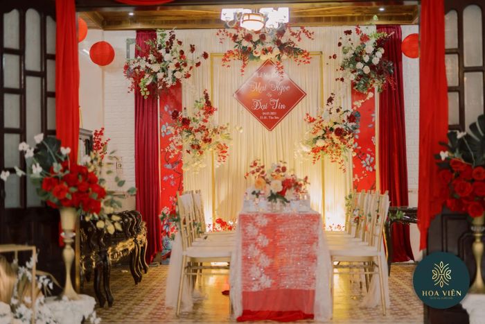 Không gian tiệc cưới sang trọng tại Hoa Viên