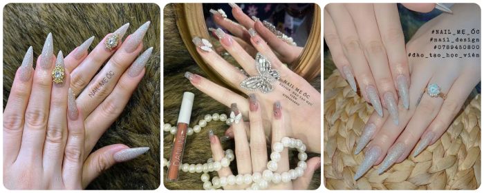 Tác phẩm nail đính đá lấp lánh tại Nail Mẹ Ốc - Ảnh 3