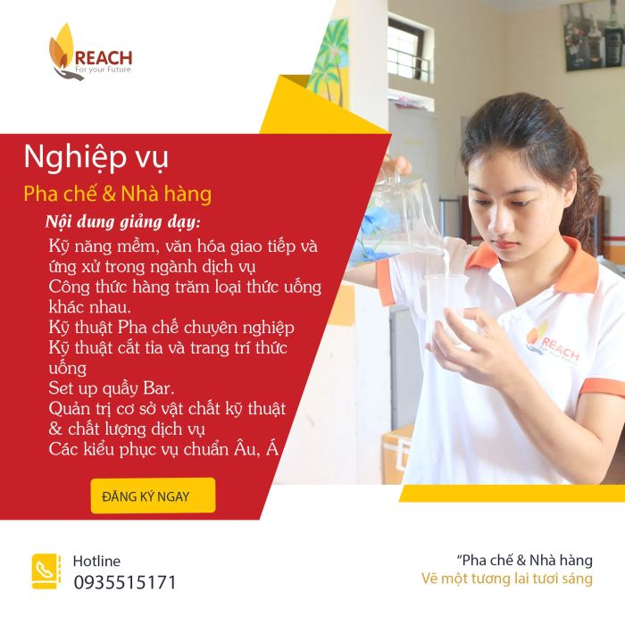 Không gian đào tạo pha chế chuyên nghiệp tại REACH Huế
