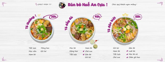 Hình ảnh tô bún bò Huế thơm ngon tại An Cựu