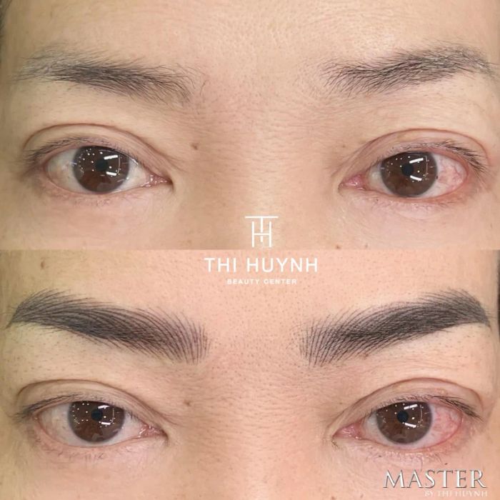 Hình ảnh khách hàng trải nghiệm dịch vụ phun xăm cao cấp