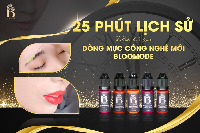 Hình ảnh thực tế mực phun xăm Bloomode chính hãng