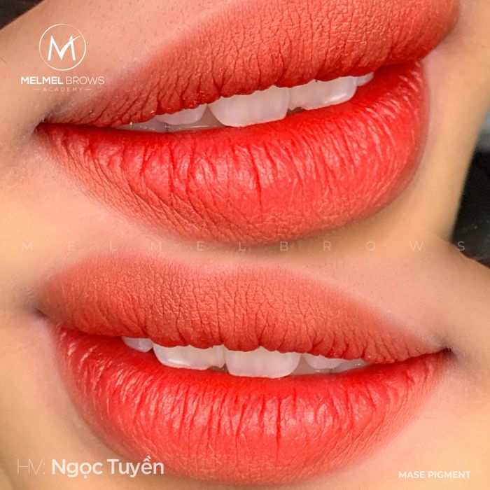 Hình ảnh thành phẩm phun môi tại Mel Mel Brows Academy