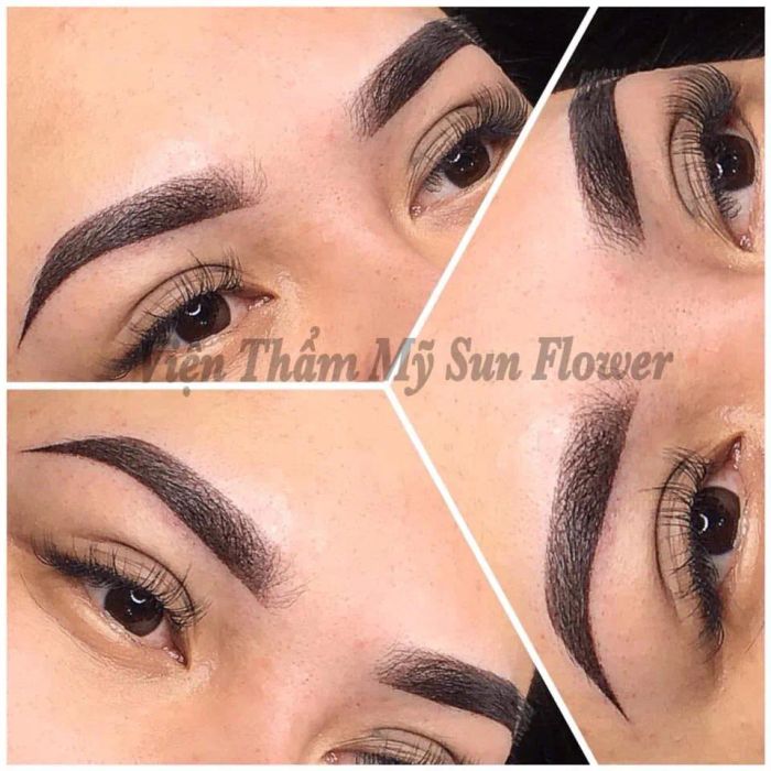 Hình ảnh thực tế quy trình phun xăm tại SunFlower