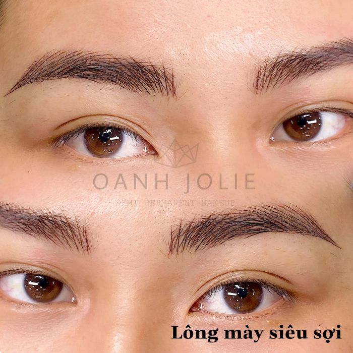 Hình ảnh thành phẩm điêu khắc chân mày tại Oanh Jolie Beauty Academy