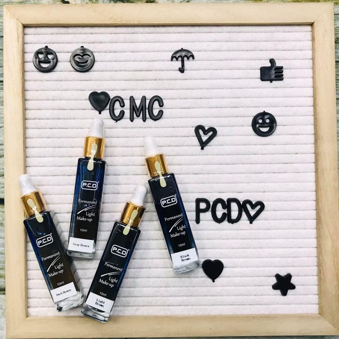 Hình ảnh thực tế mực phun xăm PCD - Bộ sưu tập màu sắc