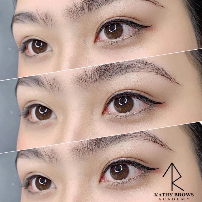 Hình ảnh thành phẩm điêu khắc chân mày tại Kathy Brows Academy