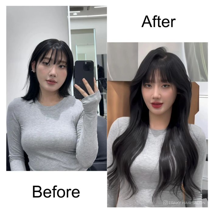 Hình ảnh thực tế dịch vụ nối tóc tại Traky Hair Salon