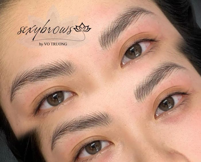 Hình ảnh thành phẩm điêu khắc chân mày 6D tại Nguyên Trường Beauty