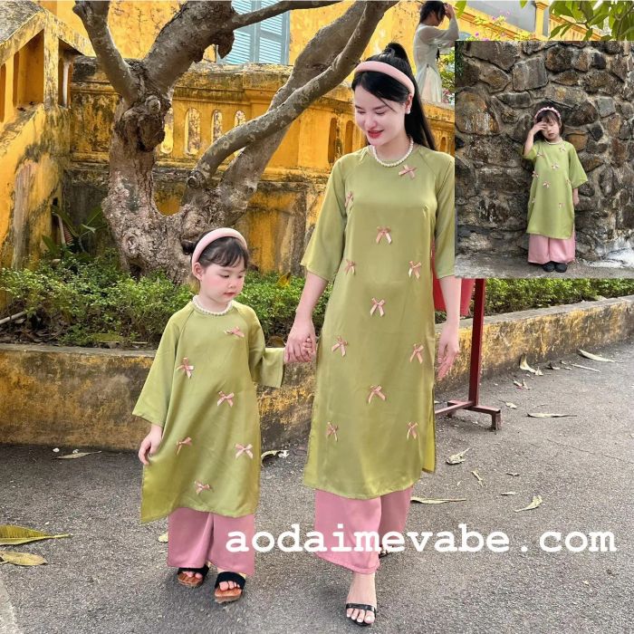 BST áo dài mẹ và bé ấn tượng tại Áo Dài Tết Cho Bé
