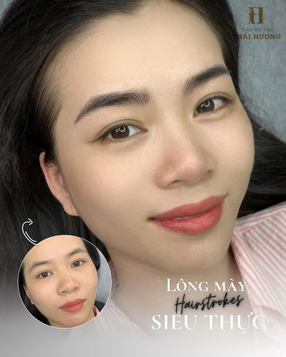 Thành phẩm chân mày phẩy sợi đẹp hoàn hảo tại Thái Hương