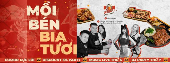 Không gian sân vườn thoáng đãng và hiện đại tại Zô Zô Beer Garden