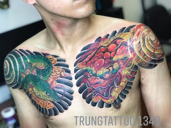 Trung Tattoo 1349 - Tác phẩm nghệ thuật sống động trên da
