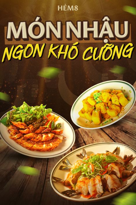 Hình ảnh ấn tượng về không gian nhậu tại Hẻm 8