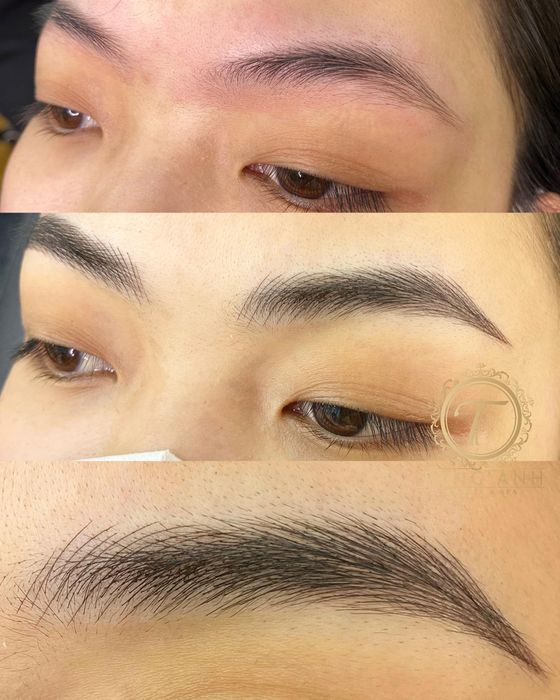 Hình ảnh thành phẩm chân mày nghệ thuật đạt chuẩn tại Trang Đông Beauty Spa