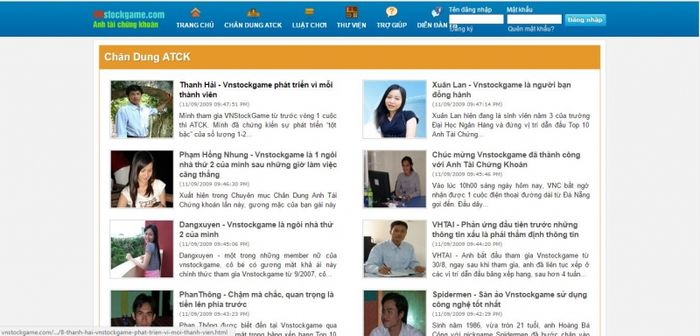 Giao diện ấn tượng của nền tảng Vnstockgame - Ảnh minh họa