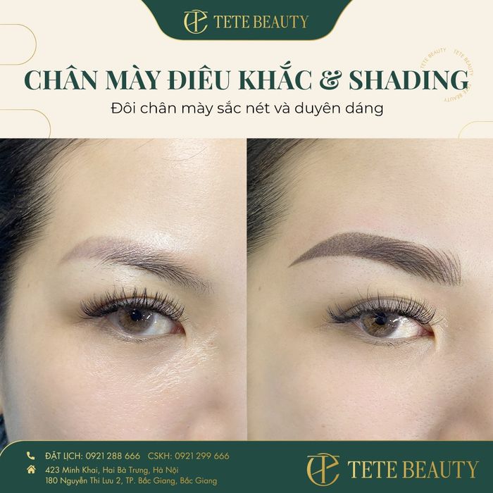 Hình ảnh thành phẩm chân mày nghệ thuật tại Tete Beauty