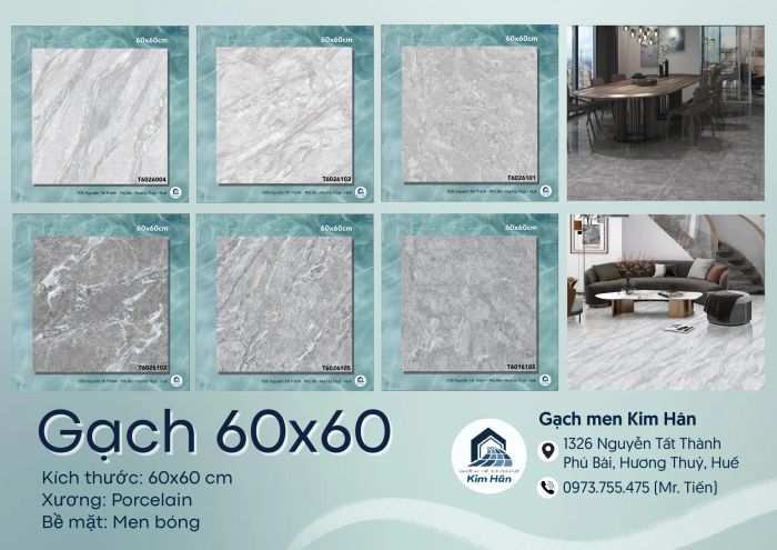Không gian trưng bày đa dạng tại Showroom Gạch Men Kim Hân