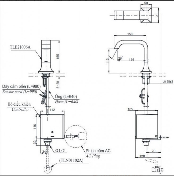 ban-ve-voi-lavabo-toto-tle21006a-cam-ung