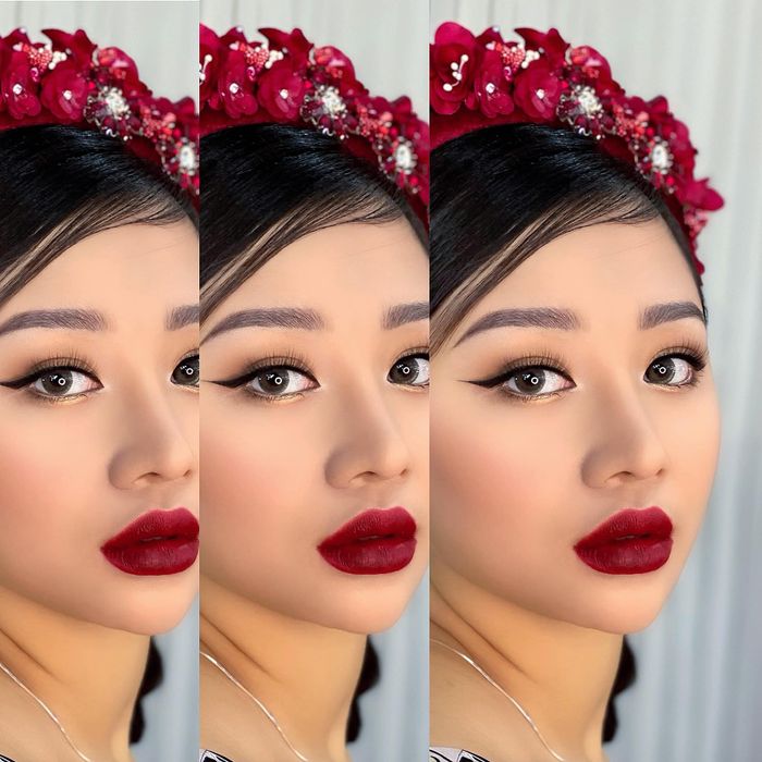 Hình ảnh cô dâu rạng rỡ được tạo nên bởi Sói Makeup (Quý Minh Trần Makeup)