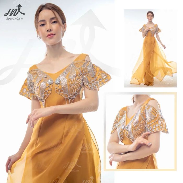 Hình ảnh áo dài cách tân Hòa Vi