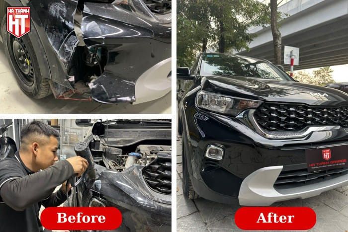 Hình ảnh đội ngũ kỹ thuật viên chuyên nghiệp tại Hà Thành Garage