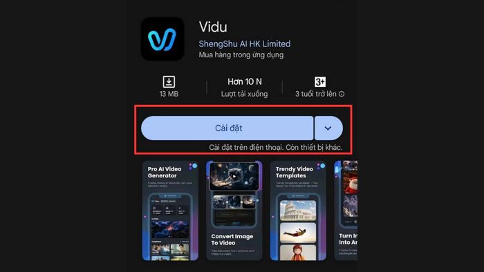 Hướng dẫn tải Vidu AI - Bước thứ hai
