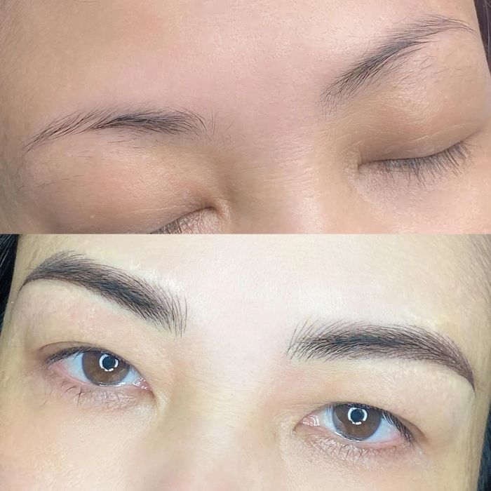 Kết quả điêu khắc chân mày tự nhiên tại Hoàng Thảo Beauty Academy