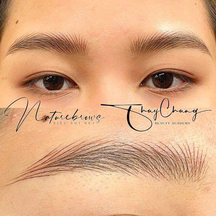Kết quả điêu khắc chân mày tự nhiên tại Thùy Chung Beauty Academy