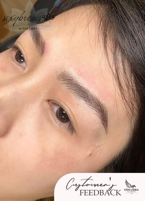 Tác phẩm điêu khắc chân mày đạt chuẩn nghệ thuật tại Vân Libra Beauty & Academy
